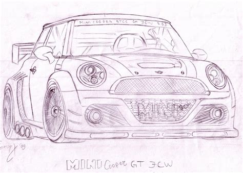 Mini Cooper Sketch at PaintingValley.com | Explore collection of Mini ...