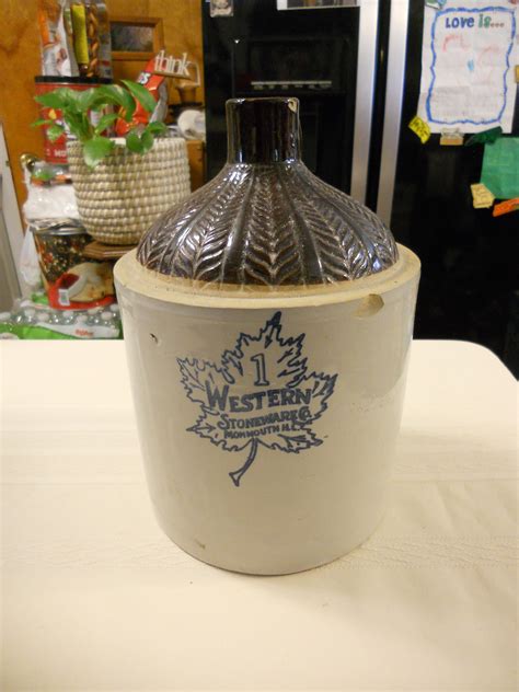 Western Monmouth Stoneware Crock One Gallon Shoulder Whiskey Etsy