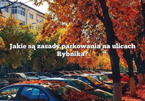 Jakie S Zasady Parkowania Na Ulicach Rybnika Parking Pl