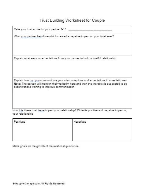 Trust Building Worksheet For Couples Happiertherapy