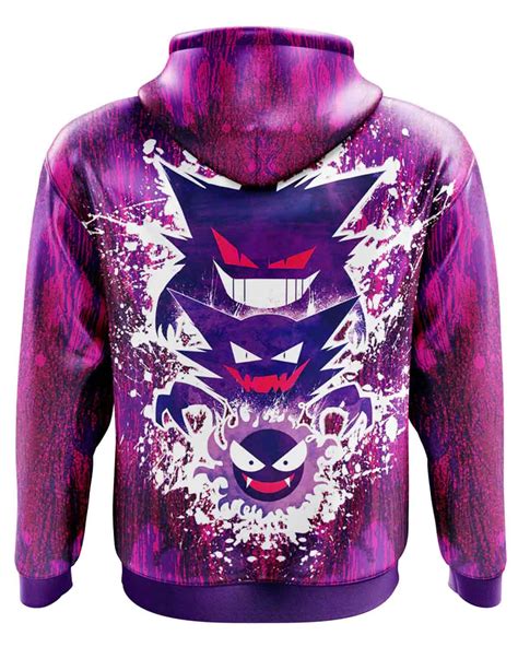 Mens Halloween Gastly Haunter Gengar Pokemon Hoodie Elite Jacket