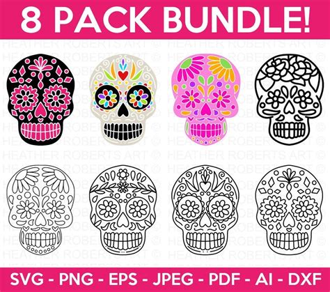 Dia De Los Muertos Svg Bundle Day Of The Dead Svg Bundle Sugar Skull