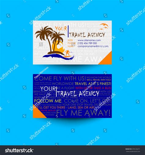 Travel Agency Business Card Template Logo Stock Vector Royalty Free