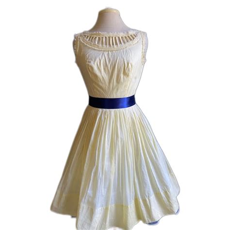 Vintage Authentic 1950's Yellow Dress/ by Tailored Ju… - Gem