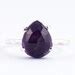 Prong Pear Shape Purple Amethyst Ring Prong Teardrop Purple Etsy