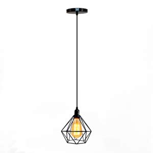 Lustre Lumin Ria Pendente Diamante Retro Preto L Mp St Leroy Merlin