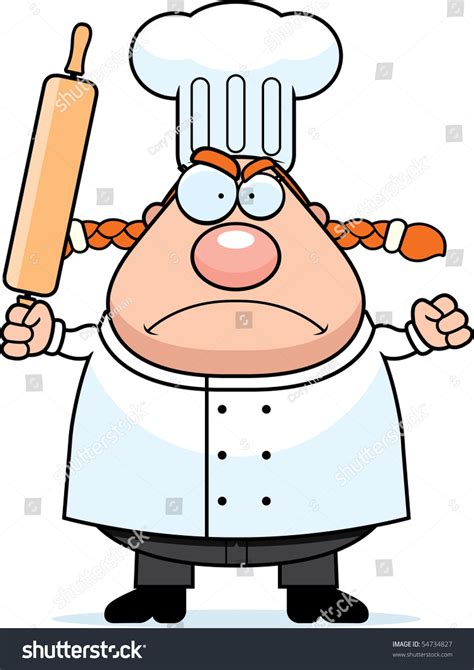 Cartoon Chef Angry Expression Stock Vector Shutterstock