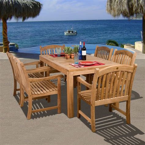 Shop International Home Amazonia Teak 7-Piece Teak Patio Dining Set at Lowes.com