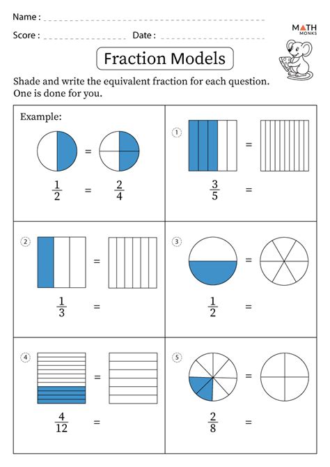 Fractions With Models Worksheets