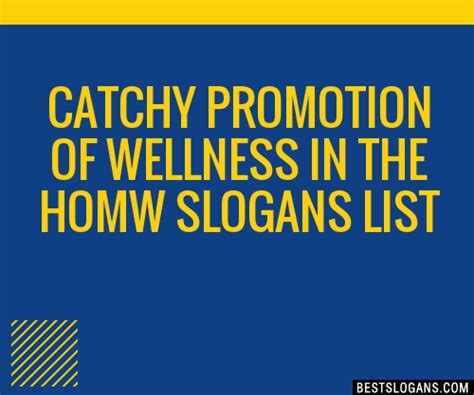 100 Catchy Promotion Of Wellness In The Homw Slogans 2024 Generator