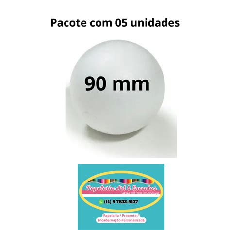 BOLA DE ISOPOR 90 MM PACOTE 05 UNIDADES MACIÇA DA STYROFORM