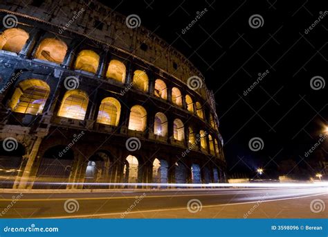 Coliseum at night stock photo. Image of roman, italy, empire - 3598096