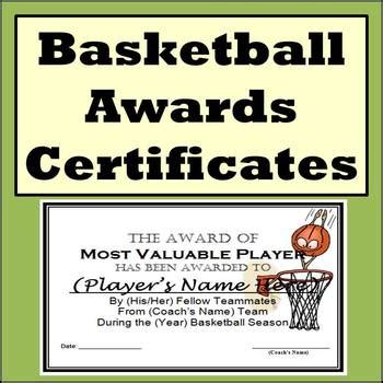 Basketball Awards Certificates 9 Different Awards By Surviving Social