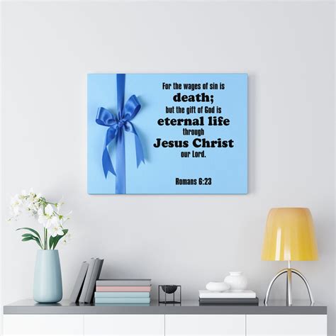 Trinx Eternal Life Romans 623 Christian Wall Art Bible Verse Print