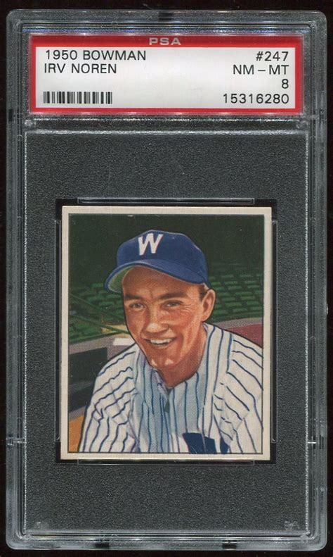 Lot Detail 1950 Bowman 247 Irv Noren PSA 8