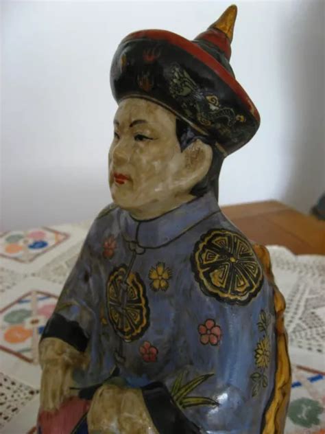 Antiker Mandschu China Asiatika Figur Skulptur Porzellan Eur