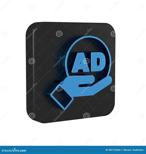 Blue Advertising Icon Isolated On Transparent Background Concept Of