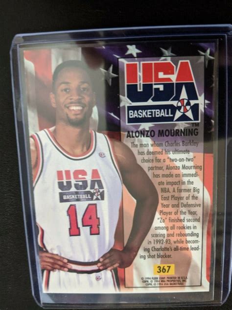 1993 94 Fleer Ultra ALONZO MOURNING Team USA Basketball Card 367 Dream