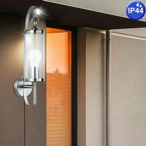 Set Di 2 Lampade Da Parete In Vetro Acciaio Inox Faretti Per Esterni