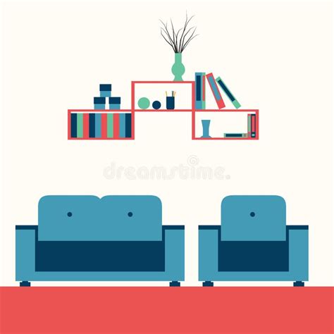 Living Room Interior With Furniture Stock Vector Illustration Of Office Chair 51669956