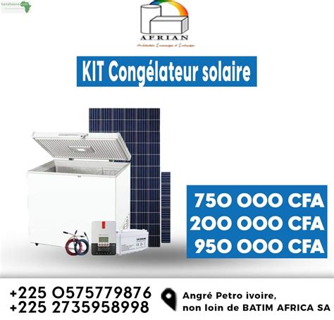 Appels d offres Vente de kit de congélateur solaire Abidjan Banabaana