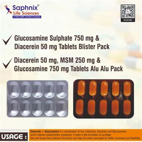 Diacerein Mg Msm Mg Glucosamine Mg Tablets At Box