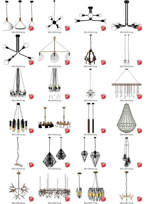 4088 Ceiling Lights Collection Sketchup Model By Cuong Covua