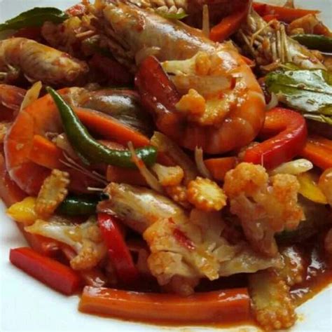 Udang Masak Paprik Masak Paprik Campur Dengan Sos Paprik Thai Sedap