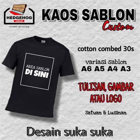 Jual Kaos Custom Sablon Satuan Lusinan Desain Suka Suka Cotton Combed