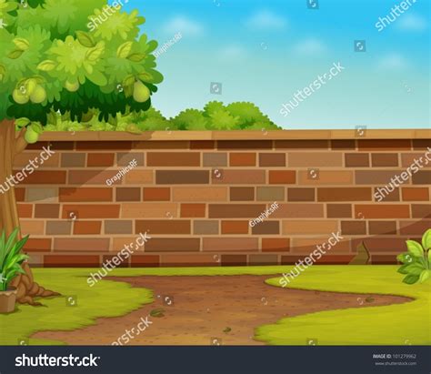 Cartoon Illustration Of Garden Wall: Over 11,350 Royalty-Free ...