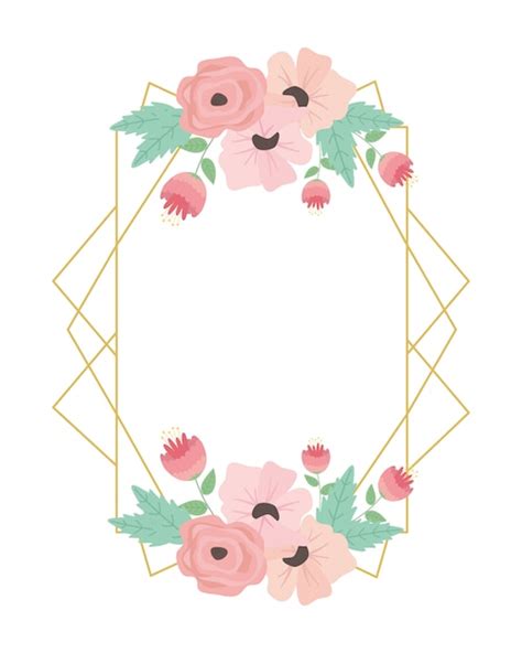 Premium Vector | Isolated rustic flowers frame