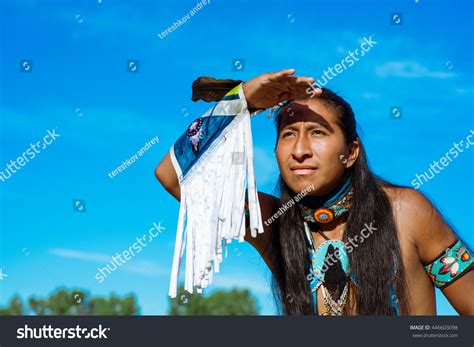 American Indian National Clothes Looks Afar Stock Photo 446603098 ...