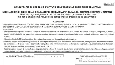 Graduatorie Chi Deve Compilare Il Modello A1