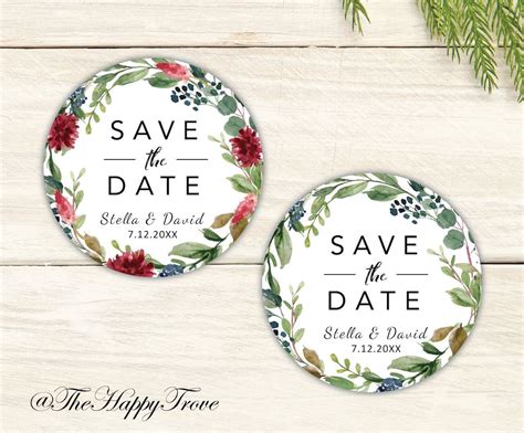 Save The Date Stickers Personalised Stickers Wedding Etsy