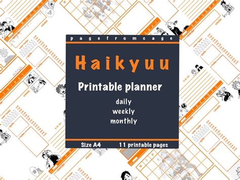 Hailyuu Planner Printable Pdf Digital Download Anime Planner