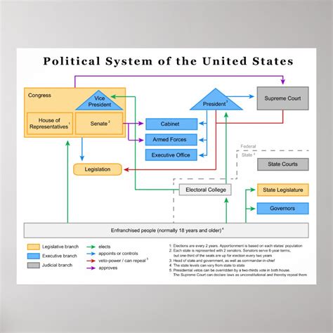 Schema Van Het Amerikaanse Politieke Systeem Poster Zazzle Nl