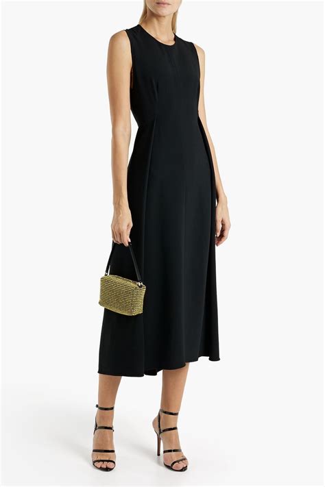 Victoria Beckham Pleated Crepe Midi Dress The Outnet