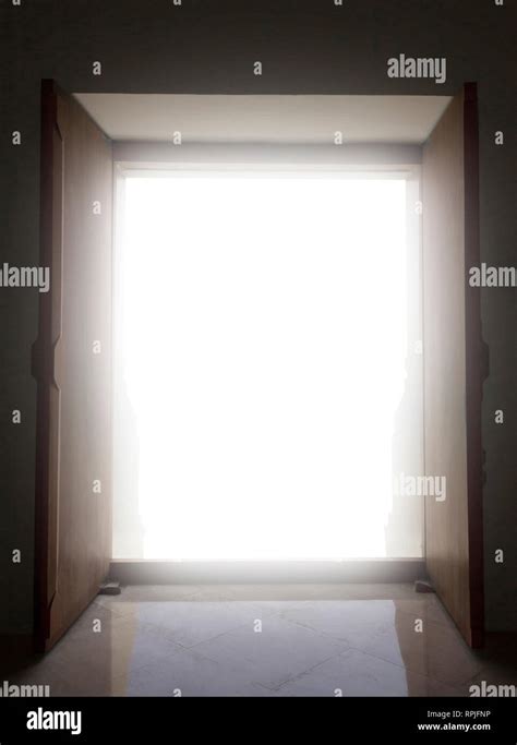 Open Door To Light Stock Photo Alamy