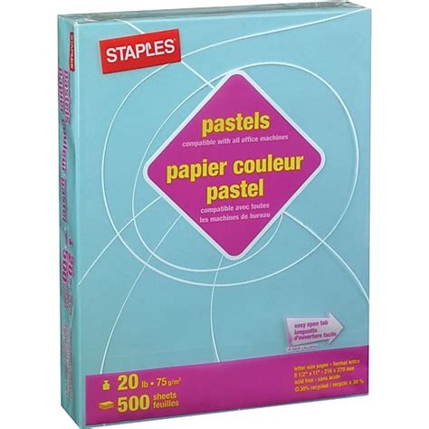 Staples Pastel Colored Copy Paper 8 12 X 11 Blue 500ream 14786