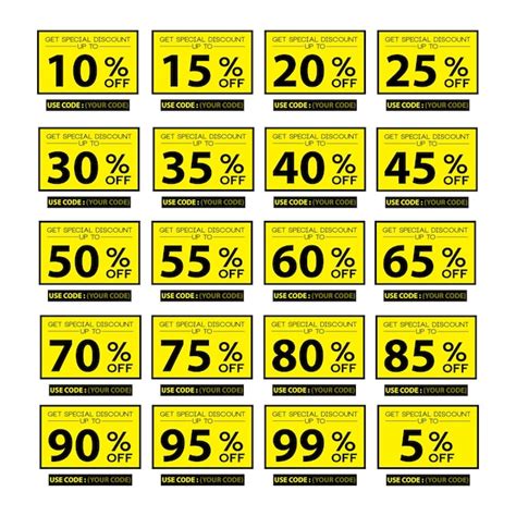 Premium Vector Set Of Sales Offer Price Signs In Percent