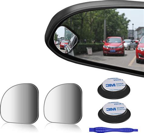 2 Pcs Blind Spot Mirrors Hd Glass Convex 360° Wide Angle Side Rear View Mirror With