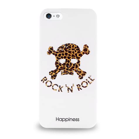 COQUE IPHONE 5 5S SE HAPINESS 10 ROCK N ROLL TETE DE MORT SILICONE