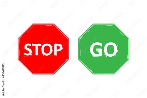 Stop and Go Signs. Road Stop Sign. Road Go Sign. SVG Icons. Stock ...