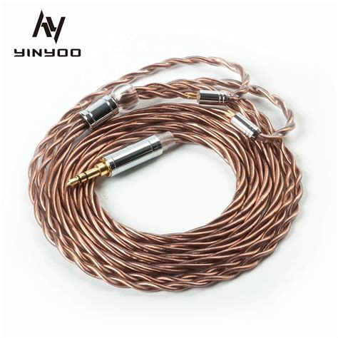 Core Single Crystal Copper Earphone Cable Rose Gold Pin