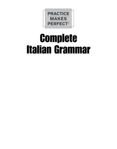 Complete Italian Grammar | Italian grammar, Grammar, Italian