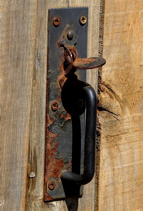 Old Wooden Door Latch Handle Lock Free Stock Photo Public Domain Pictures