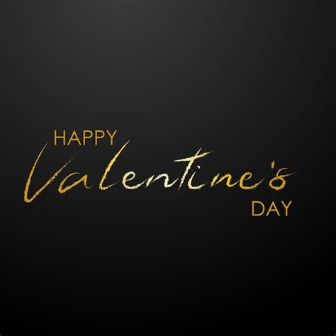 Happy Valentine S Day Zwarte Vector Wenskaart Met Gouden Tekst Op