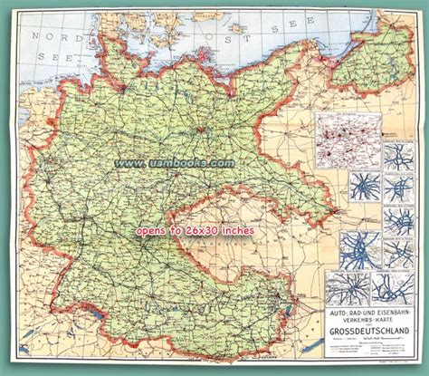 Original Nazi Traffic Map of Greater Germany