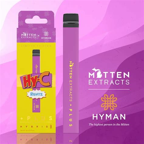 Mitten Plus X Hyman Disposable Hyc Runtz 1g Hybrid Mitten Extracts