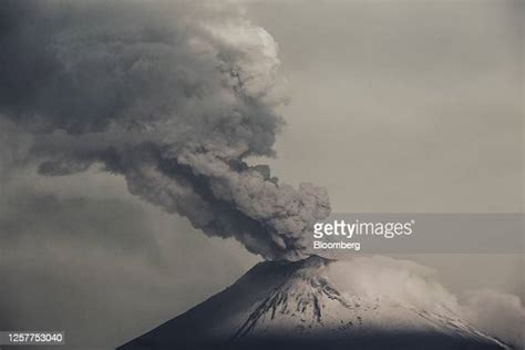 The Popocatepetl Volcano Spews Ash And Smoke In San Nicolas De Los